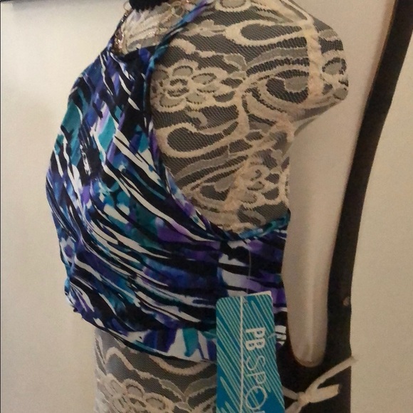 PB SPORT GLAZER TWIST FRT CROP TOP MULTI COLOR 8 - Picture 2 of 6